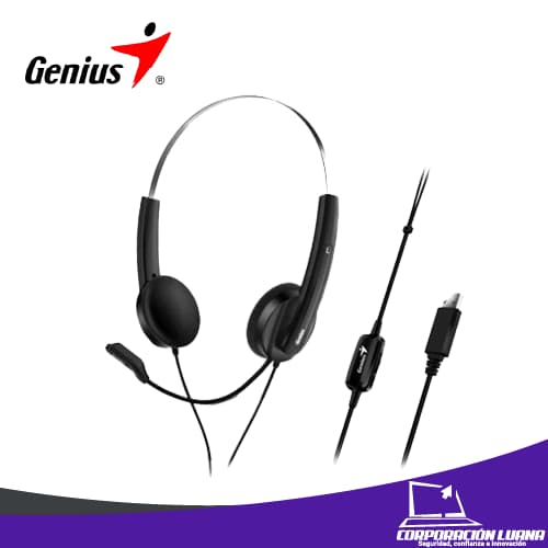 AUDIFONOS C/MICROFONO GENIUS HS-220U ( 31710020400 ) BLACK USB