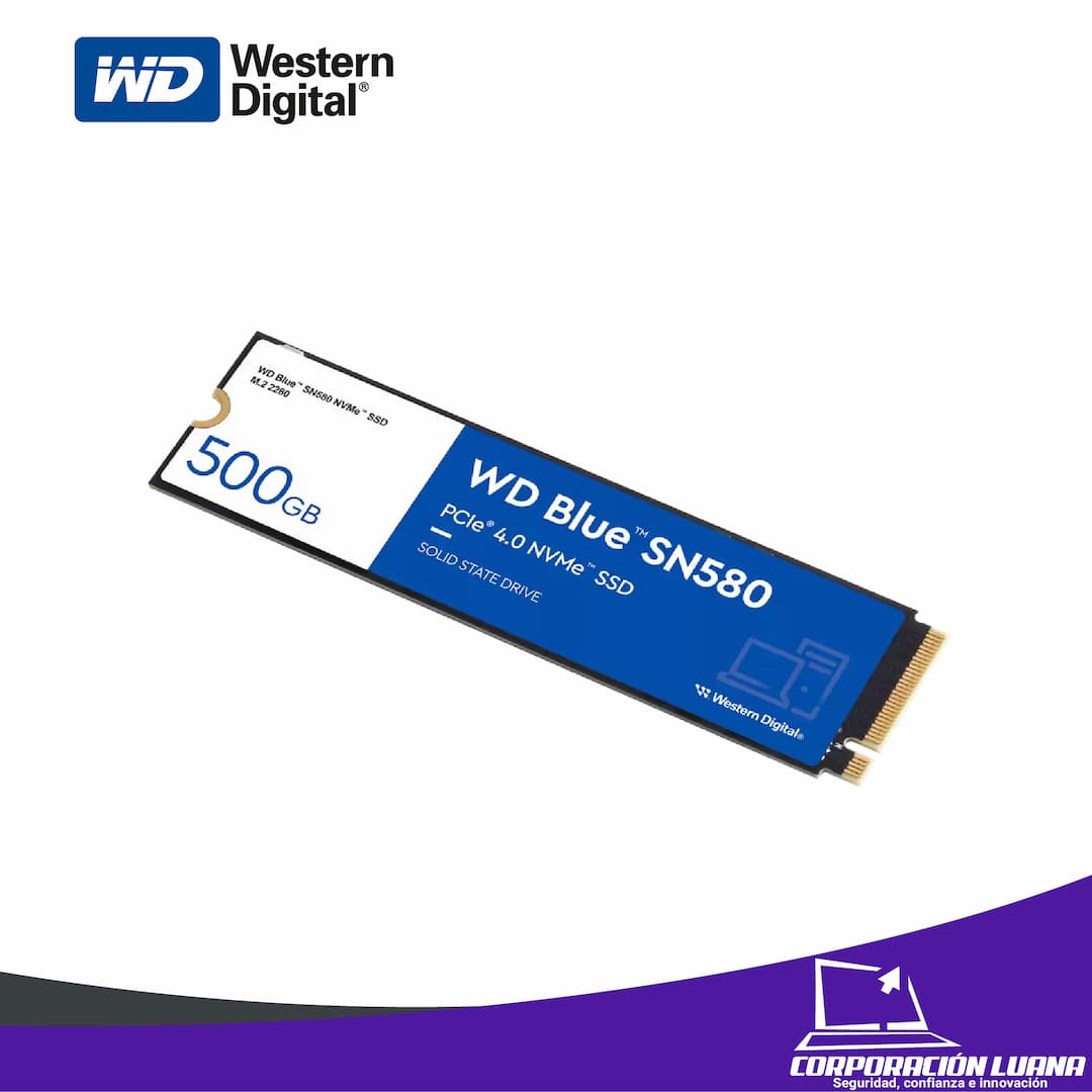 Imagen de SSD WESTERN DIGITAL SN580 500GB BLUE ( WDS500G3B0E ) NVME M.2