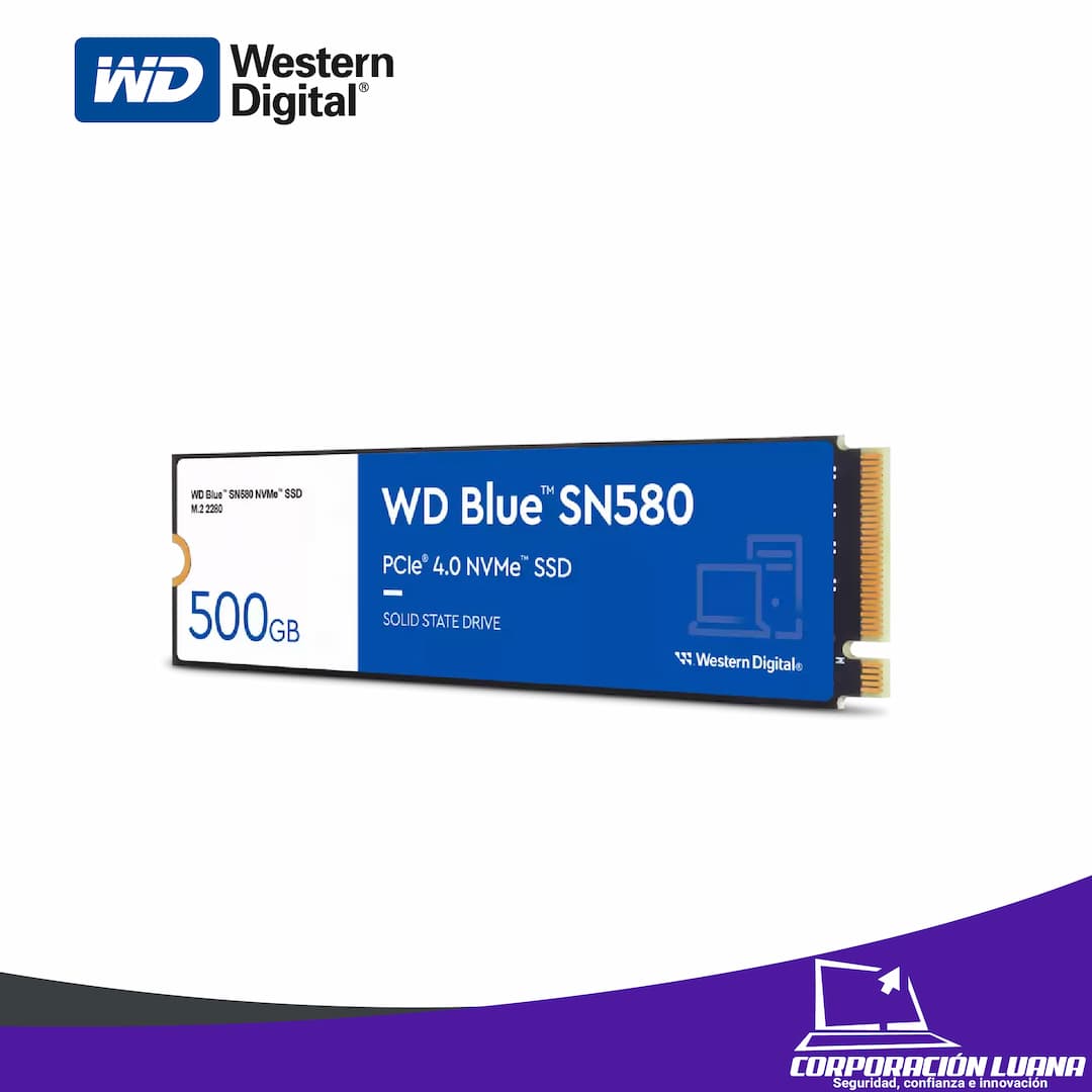 Imagen de SSD WESTERN DIGITAL SN580 500GB BLUE ( WDS500G3B0E ) NVME M.2