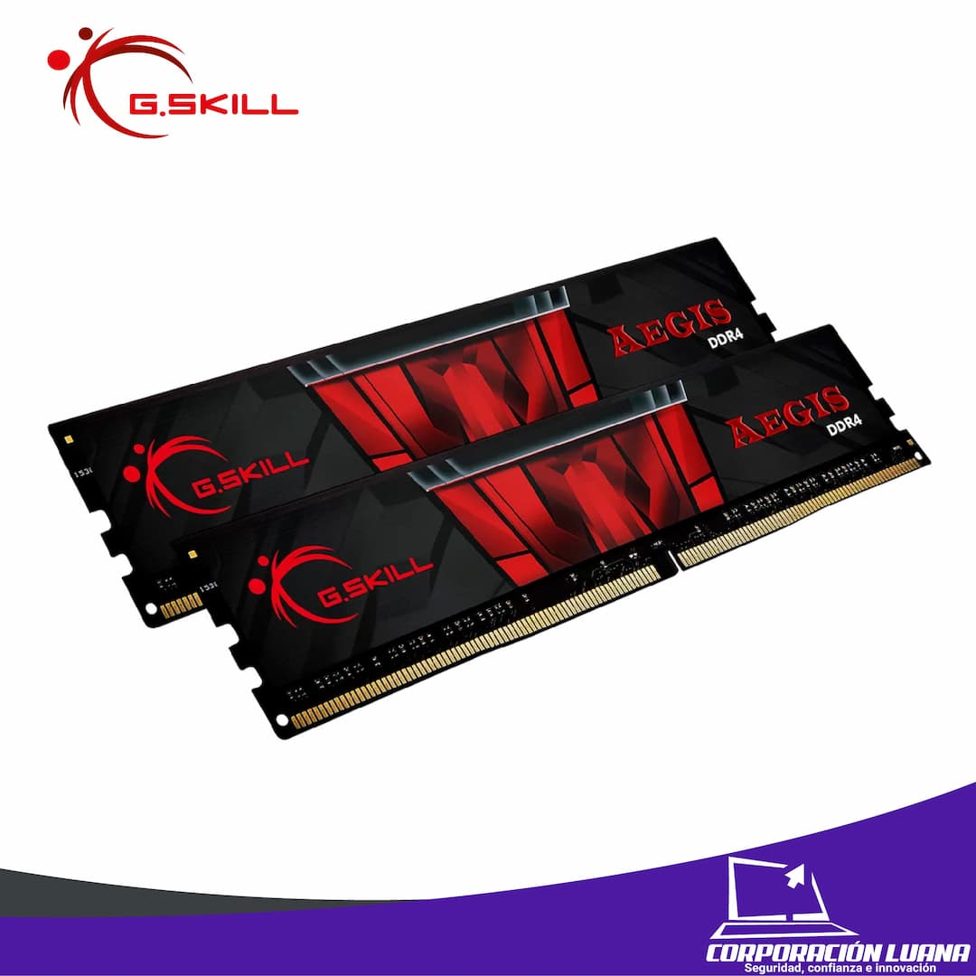 Imagen de MEMORIA RAM G.SKILL AEGIS 32GB (2X16 ) 3200 MHZ ( F4-3200C16D-32GIS ) DDR4 | NEGRO/ROJO | CL16
