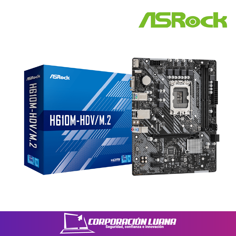 Foto del producto MOTHERBOARD ASROCK H610M HDV M.2 ( 90-MXBM50-A0UAYZ ) DDR5 | LGA1700