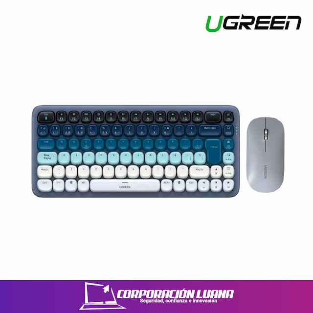 TECLADO MECANICO + MOUSE INALAMBRICO UGREEN ( 25179 ) AZUL