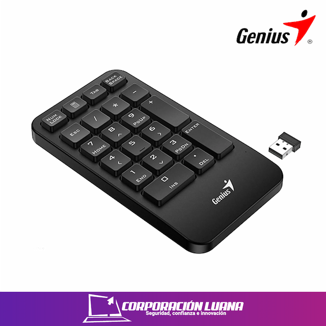 TECLADO NUMERICO GENIUS NUMPAD 1000 ( 313200003400 ) CHOCOLATE KEYS | WIRELESS | NEGRO