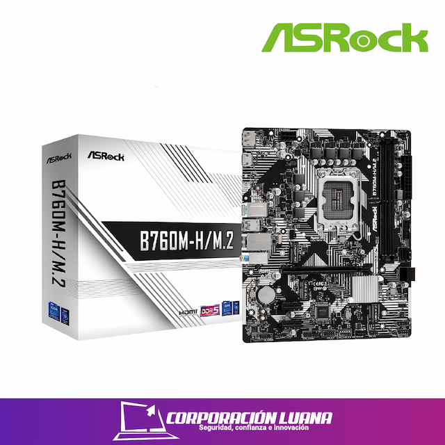 MOTHERBOARD ASROCK B760M-H/M.2 ( 90-MXBM40-A0UAYZ ) DDR5 | LGA1700