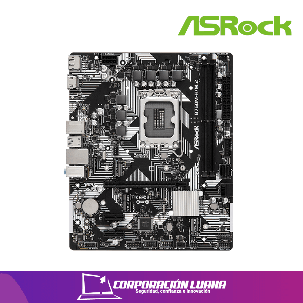 MOTHERBOARD ASROCK B760M-H/M.2 ( 90-MXBM40-A0UAYZ ) DDR5 | LGA1700