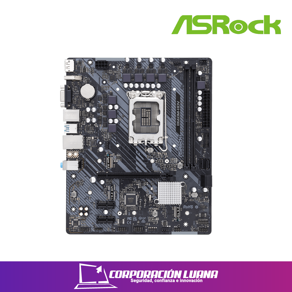 Imagen de MOTHERBOARD ASROCK B660M-HDV ( 90-MXBH40-A0UAYZ ) DDR4 | LGA1700