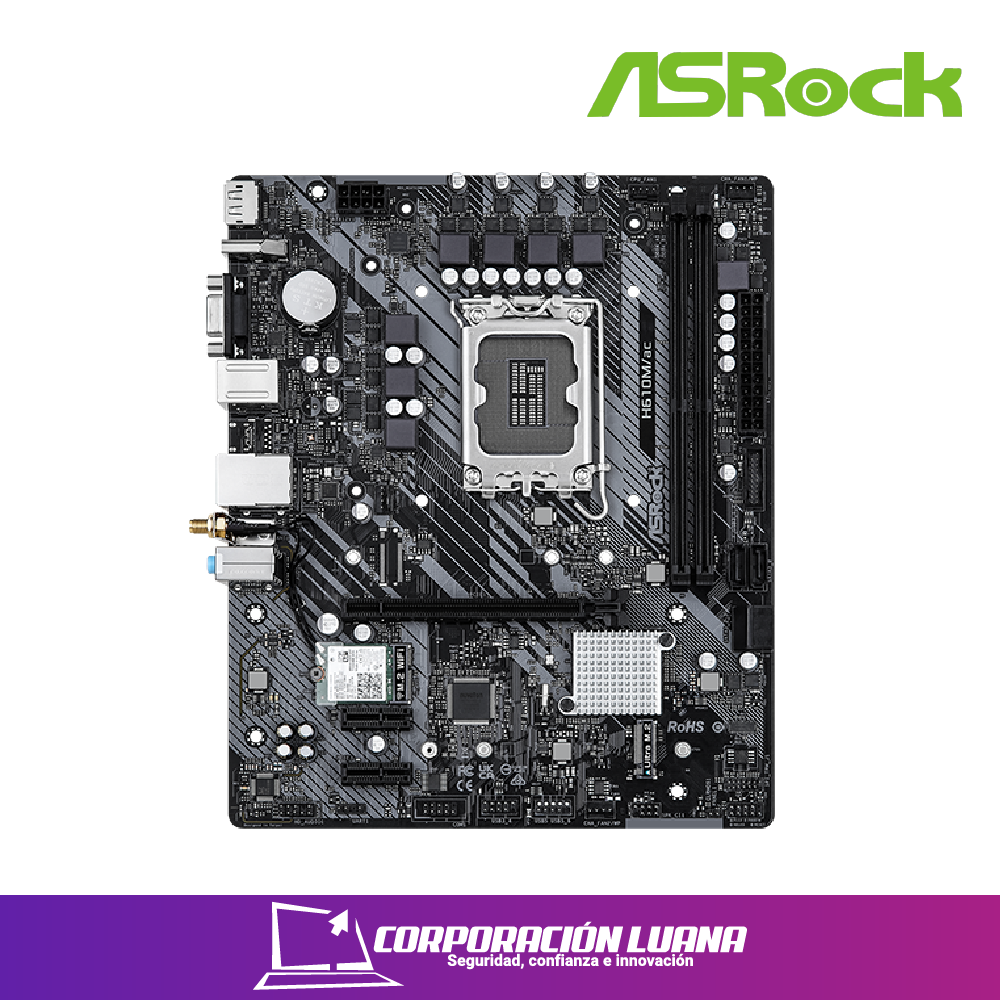 Imagen de MOTHERBOARD ASROCK H610M AC ( 90-MXBHH0-A0UAYZ ) DDR4 | LGA1700