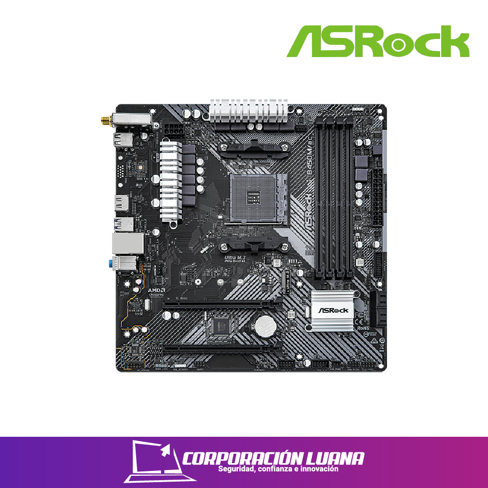 Imagen de MOTHERBOARD ASROCK B450M AC R2.0 ( 90-MXBEF0-A0UAYZ ) DDR4 | AM4