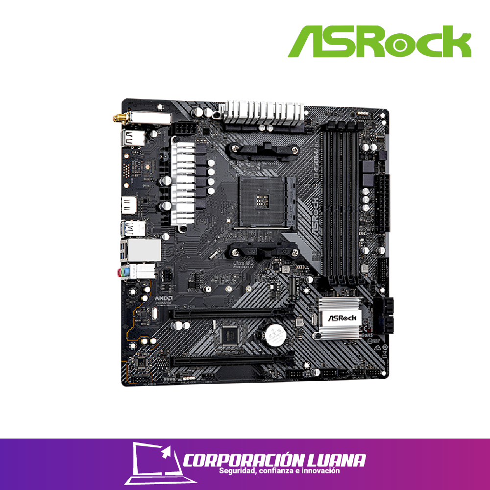 Imagen de MOTHERBOARD ASROCK B450M AC R2.0 ( 90-MXBEF0-A0UAYZ ) DDR4 | AM4
