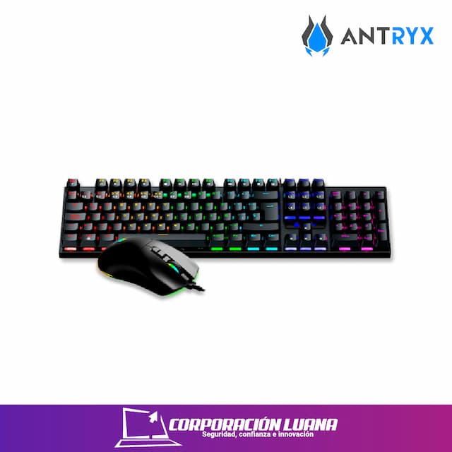 COMBO GAMER ANTRYX GC-3100 ( AGC-3100KBL-SP )  NEGRO | TECLADO+MOUSE | SWITCH AZUL