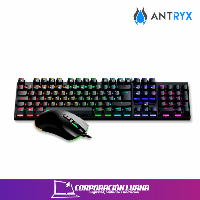 COMBO GAMER ANTRYX GC-3100 ( AGC-3100KRE-SP ) NEGRO | TECLADO+MOUSE | SWITCH ROJO