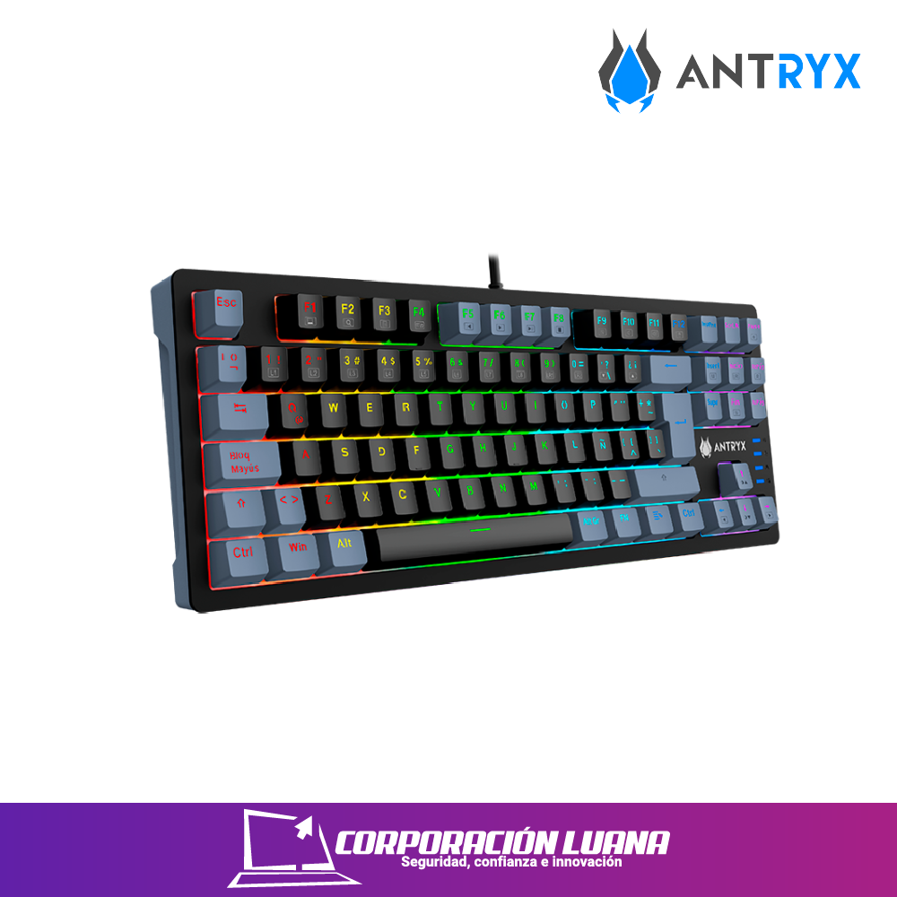 Foto del producto TECLADO MECANICO ANTRYX MK840L ( AMK-CS840LKGRE-SP ) NEGRO-GRIS | SWITCH ROJO