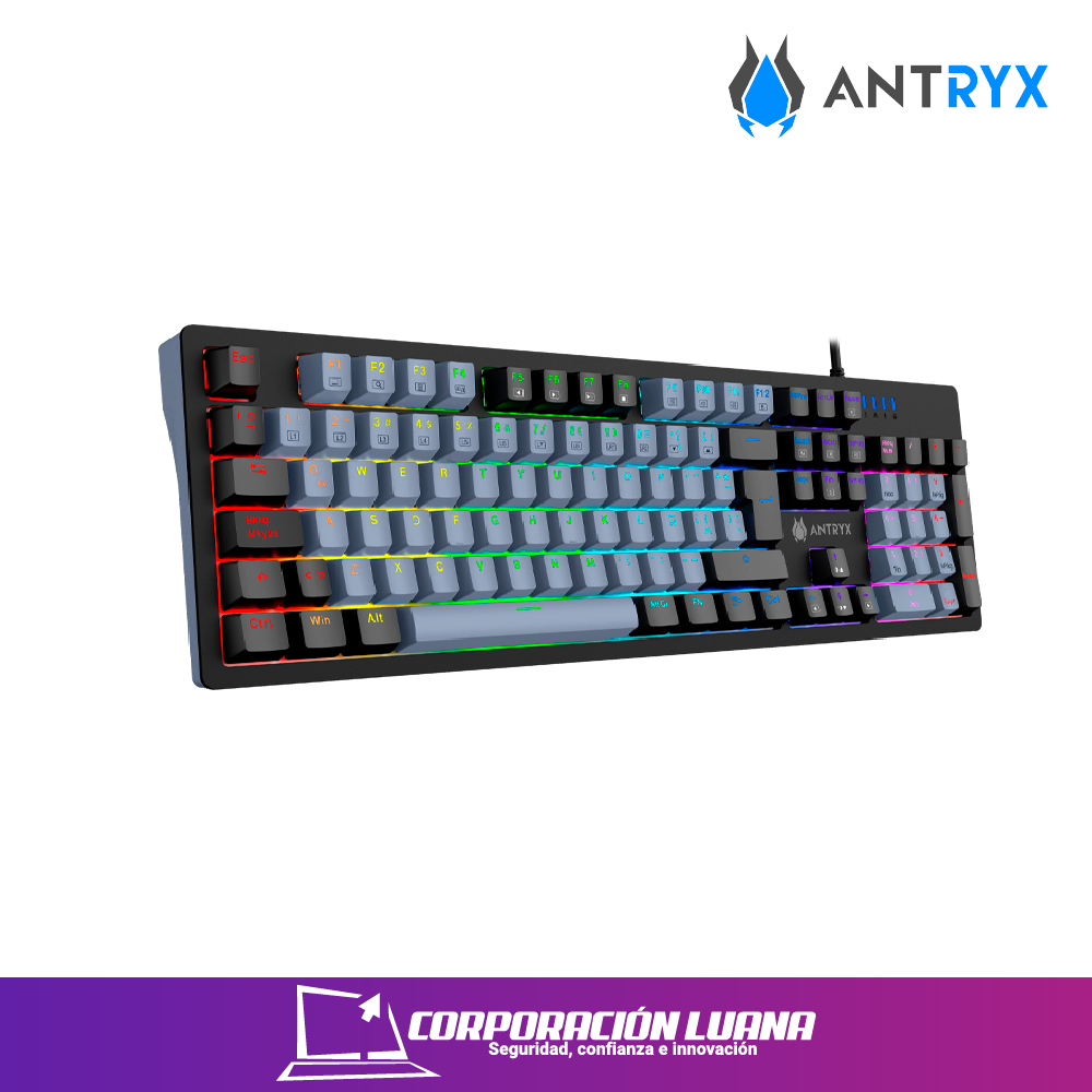 Foto del producto TECLADO MECANICO ANTRYX MK860L ( AMK-CS860LKGBL-SP ) NEGRO-GRIS | SWITCH AZUL