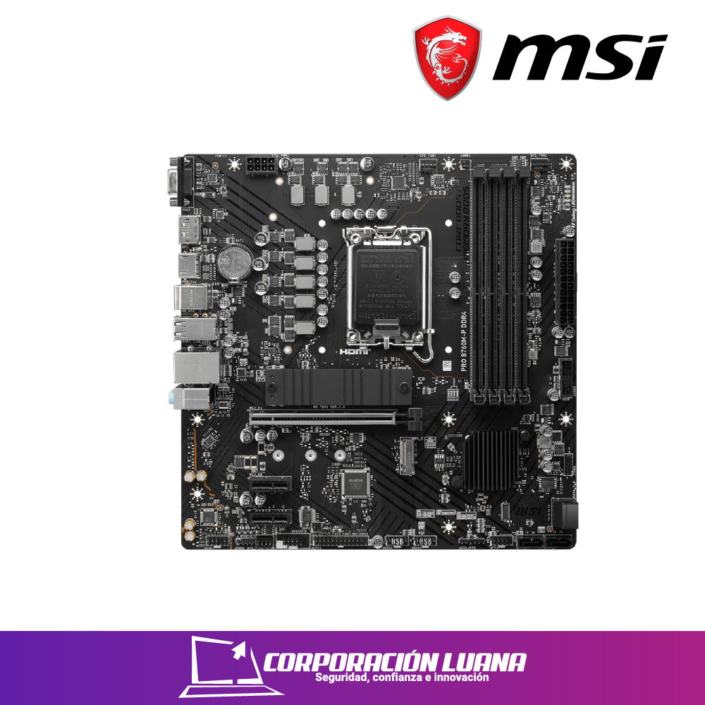 Imagen de MOTHERBOARD MSI PRO B760M-P ( 911-7E02-006 ) DDR4 | LGA1700