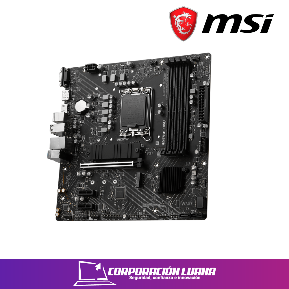 Imagen de MOTHERBOARD MSI PRO B760M-P ( 911-7E02-006 ) DDR4 | LGA1700