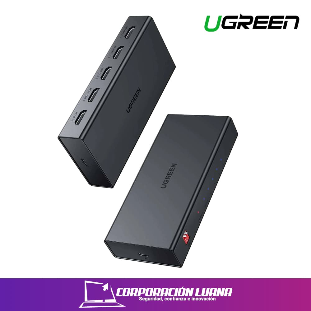 Imagen de ADAPTADOR HDMI 2.0 SPLITTER UGREEN 18 GPS1 ( 90514 ) 4 SALIDAS 4K 60 HZ