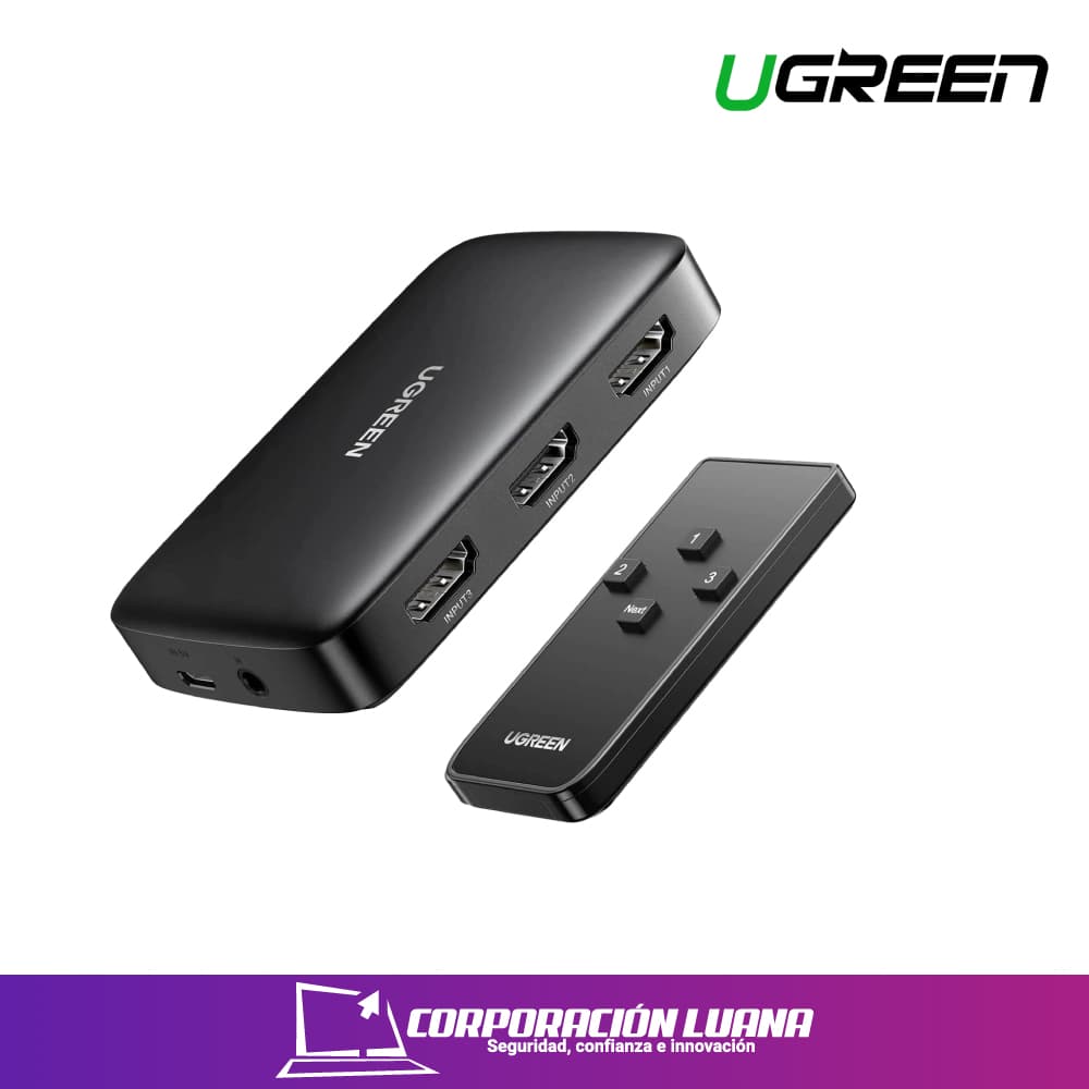 Foto del producto HDMI SWITCH 3 IN 1 UGREEN ( 80125 ) OUT 4K HDMI SWITCHER SPLITTER