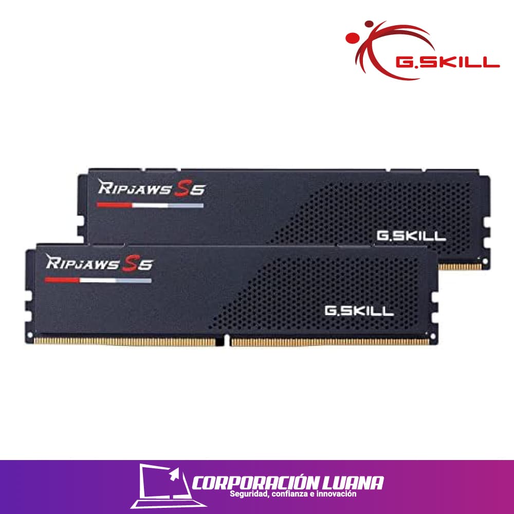 Foto del producto MEMORIA RAM G.SKILL RIPJAWS S5 64GB (32GBX2) 5200 MHZ ( F5-5200J3636D32GX2-RS5K) DDR5 BLACK