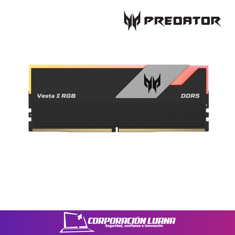 Imagen de MEMORIA RAM PREDATOR VESTA II (2X16) 32GB 6000 MHZ ( BL.9BWWR.327 ) DDR5 | LED RGB