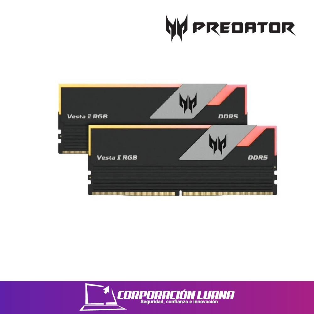 Foto del producto MEMORIA RAM PREDATOR VESTA II (2X16) 32GB 6000 MHZ ( BL.9BWWR.327 ) DDR5 | LED RGB