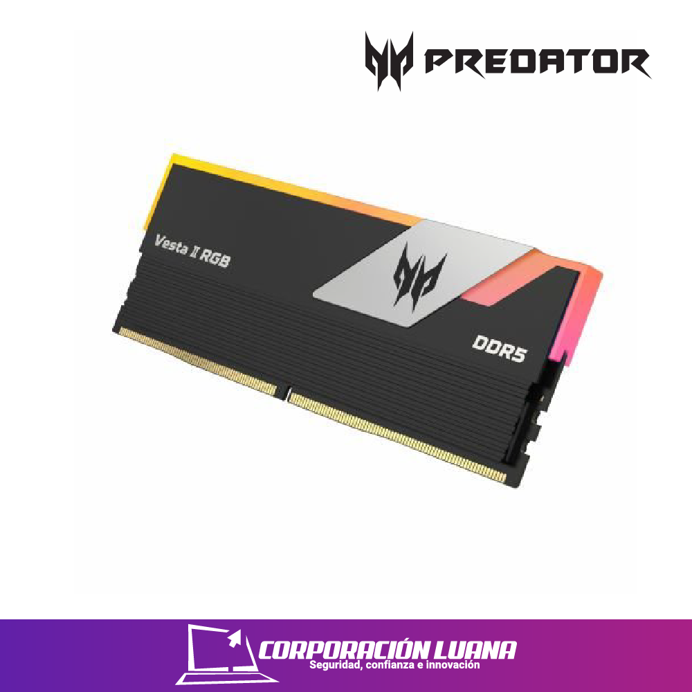 Imagen de MEMORIA RAM PREDATOR VESTA II (2X16) 32GB 6000 MHZ ( BL.9BWWR.327 ) DDR5 | LED RGB