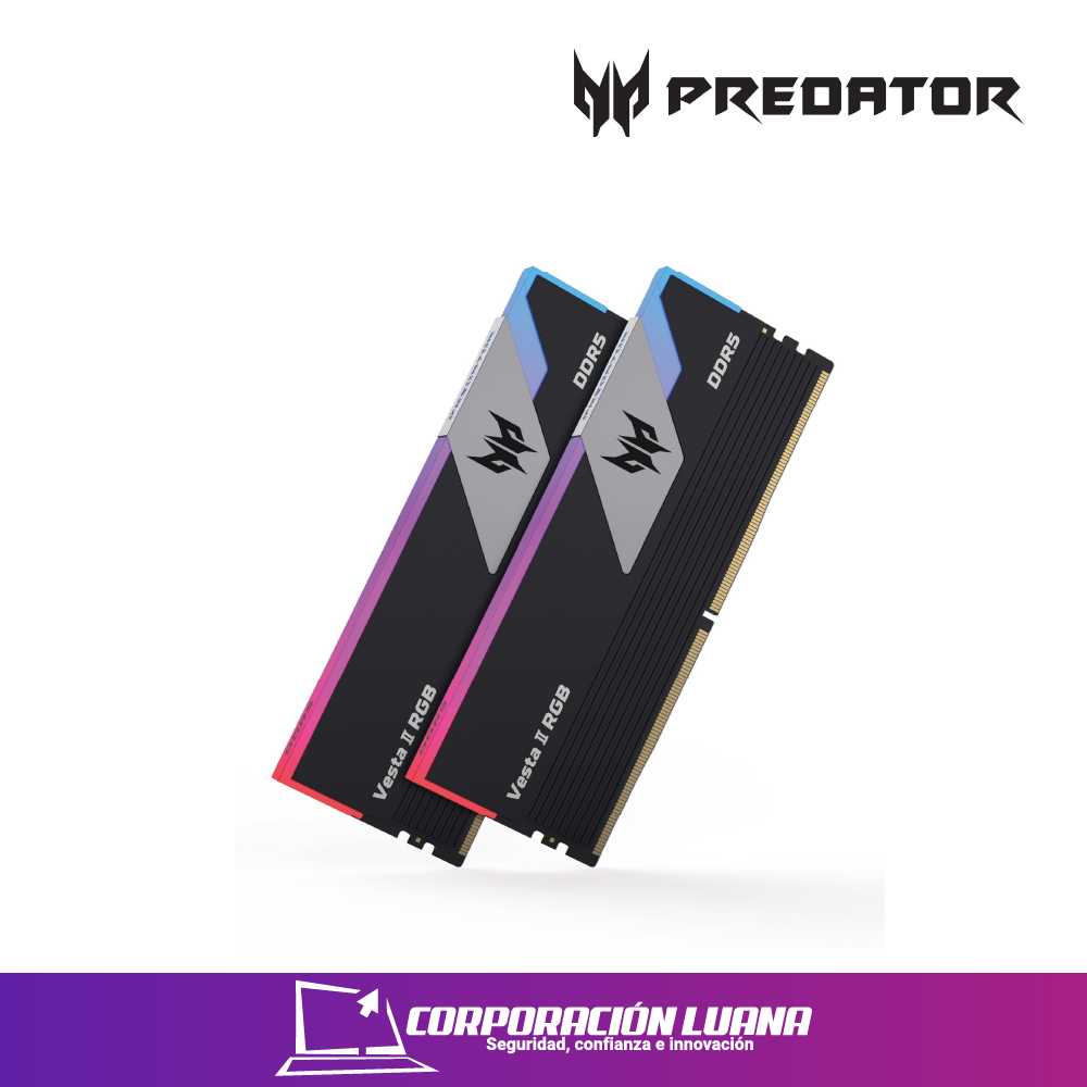 Imagen de MEMORIA RAM PREDATOR VESTA II (2X16) 32GB 6000 MHZ ( BL.9BWWR.327 ) DDR5 | LED RGB