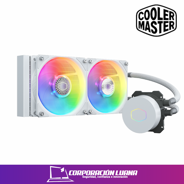 REFRIGERACION LIQUIDA COOLER MASTER MASTERLIQUID 240L CORE ( MLW-D24M-A18PZRW ) BLANCA | X2 FAN