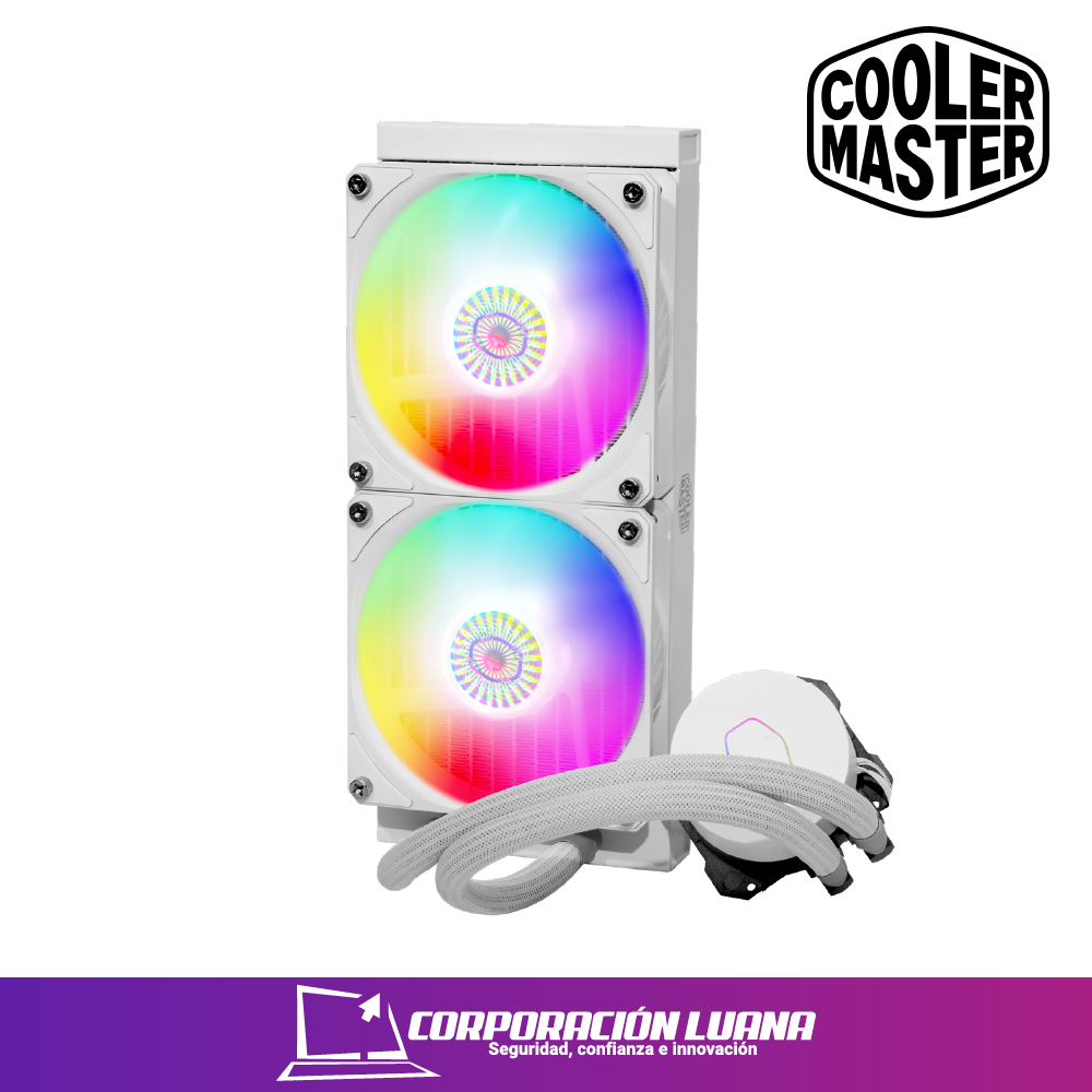 Imagen de REFRIGERACION LIQUIDA COOLER MASTER MASTERLIQUID 240L CORE ( MLW-D24M-A18PZRW ) BLANCA | X2 FAN