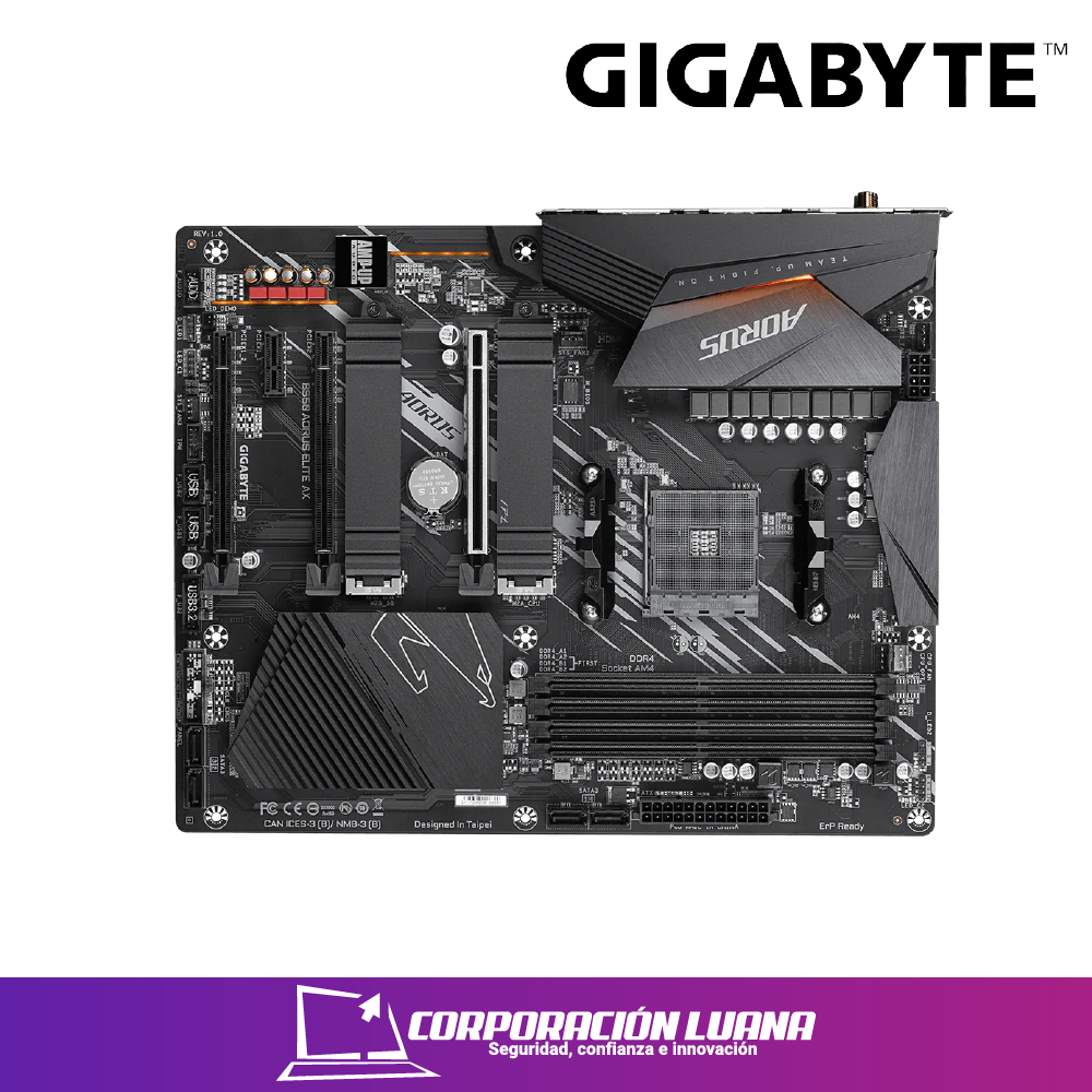Imagen de MOTHEROBARD GIGABYTE B550M AORUS ELITE AX ( B550-AORUS-ELITE-AX ) DDR4 | AM4