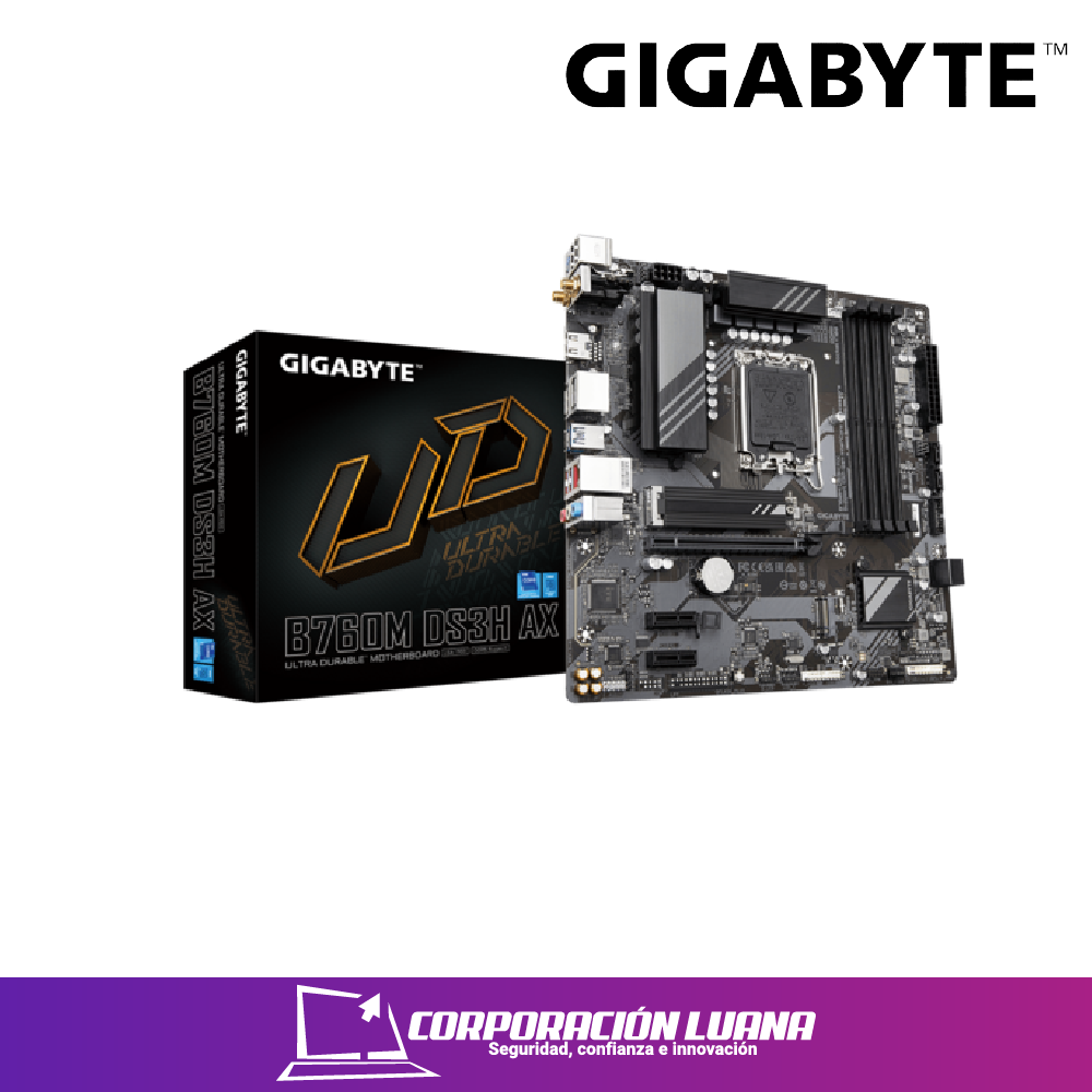 Foto del producto MOTHERBOARD GIGABYTE B760M DS3H AX G12 ( B760M-DS3H-AX-G12 ) DDR5 | LGA1700