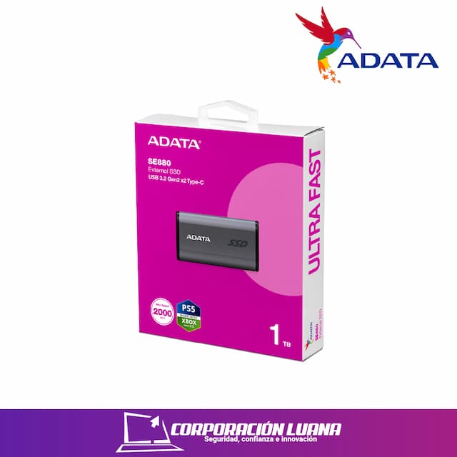 SSD EXTERNO ADATA SE880 1TB ( AELI-SE880-1TCGY ) NEGRO