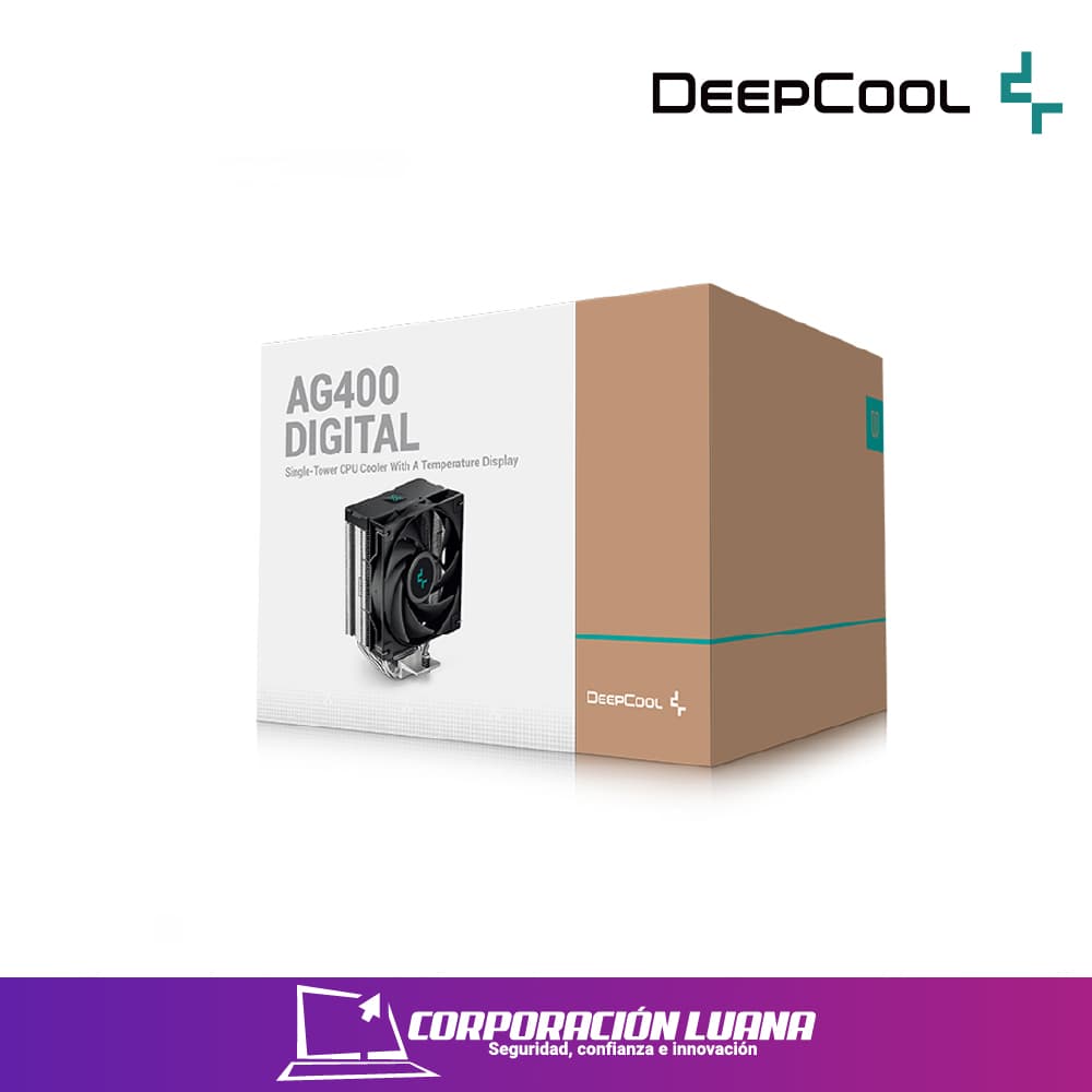 Foto del producto COOLER PROCESADOR DEEPCOOL AG400 DIGITAL ( R-AG400-BKADMN-G-1 ) LED RGB