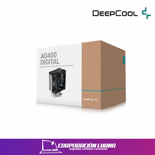 COOLER PROCESADOR DEEPCOOL AG400 DIGITAL ( R-AG400-BKADMN-G-1 ) LED RGB