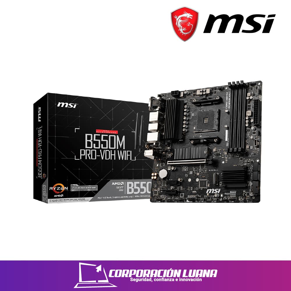 Imagen de MOTHERBOARD MSI B550M PRO-VDH WIFI ( B550M-PRO-VDH-WIFI ) DDR4 | AM4