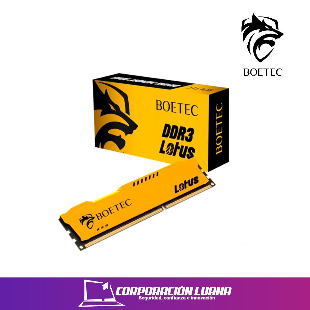 MEMORIA RAM BOETEC 8GB DDR3 1600 MHZ