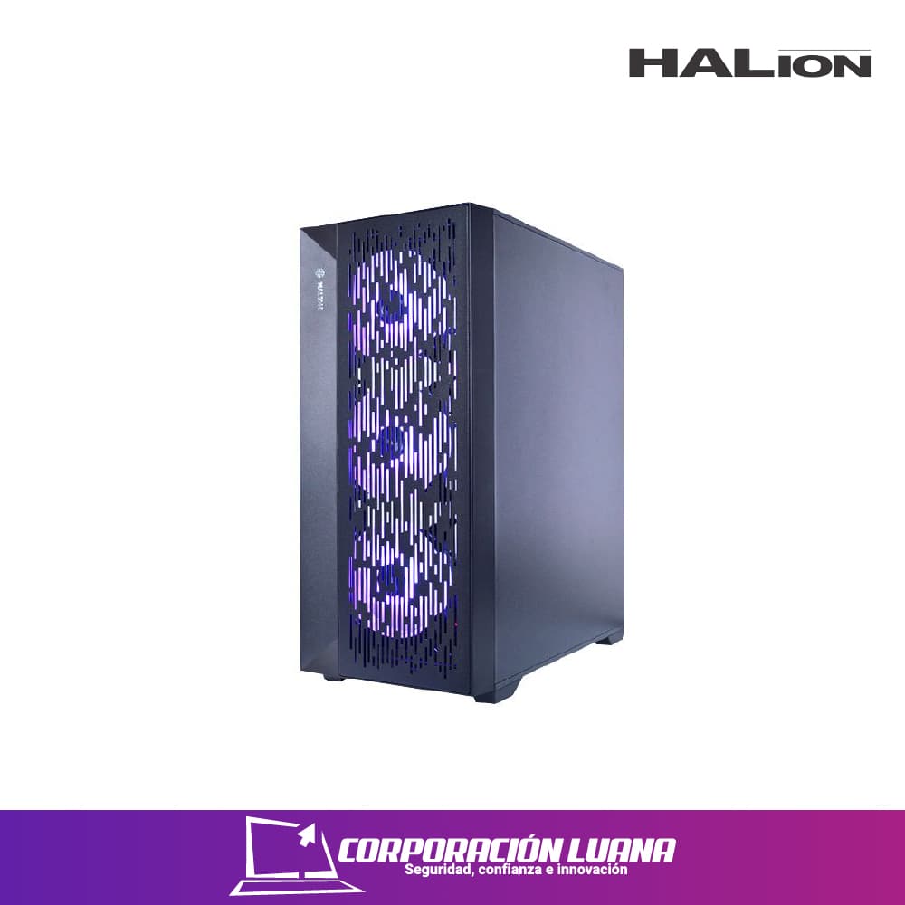 Imagen de CASE GAMER HALION ( FOXTROT 02 ) S/FUENTE | X4 FAN | LED ARGB | NEGRO