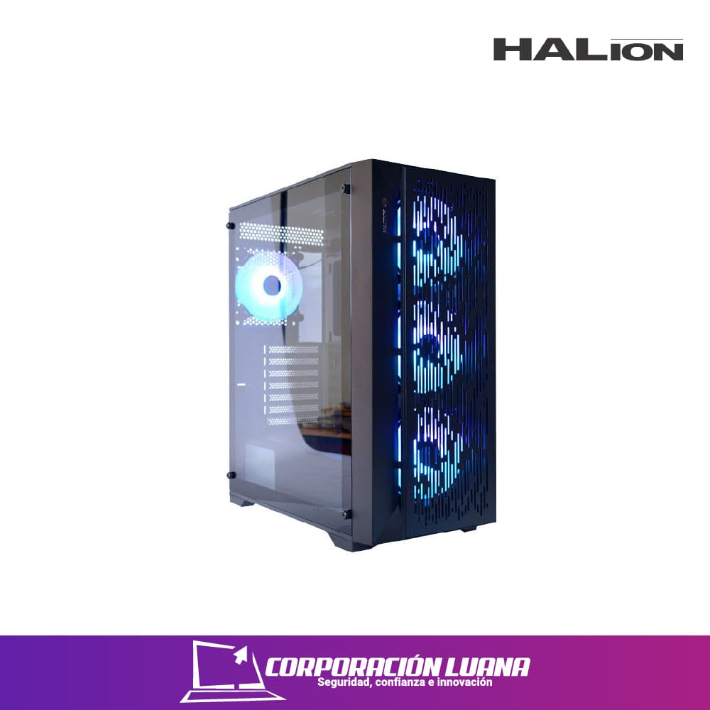 Imagen de CASE GAMER HALION ( FOXTROT 02 ) S/FUENTE | X4 FAN | LED ARGB | NEGRO