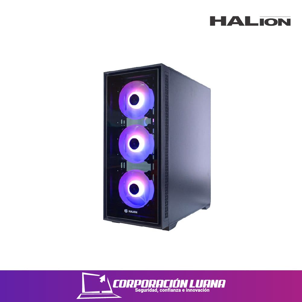 Imagen de CASE GAMER HALION ( FOXTROT 05 ) S/FUENTE | X4 FAN | LED ARGB | NEGRO