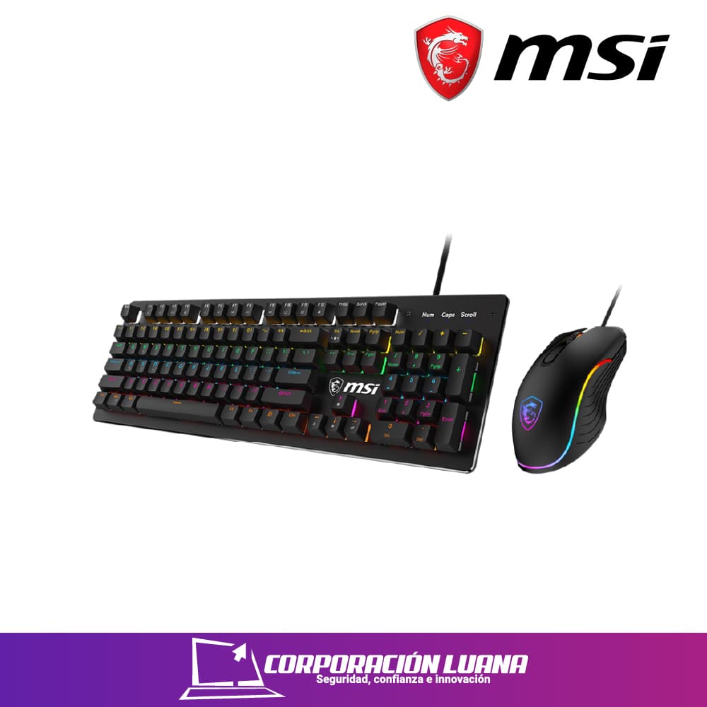 Imagen de COMBO MSI FORCE GK300 ( FORGE-GK300-COMBO BLUE-US ) TECLADOO+MOUSE | SWITCH BLUE