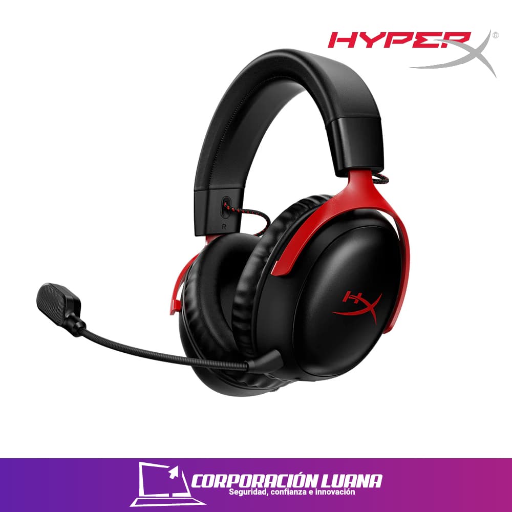 Foto del producto AUDIFONOS HYPERX CLOUD III WIRELESS LEGENDARY SOUND ( N53162-001 ) ROJO | PC - PS5,PS4 - SWTICH