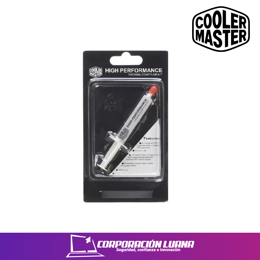 Foto del producto PASTA TERMICA COOLER MASTER HIGH PERFORMANCE RPD GREASE (HTK-002-U1) 0.8 (W/METER- °C) / 2G