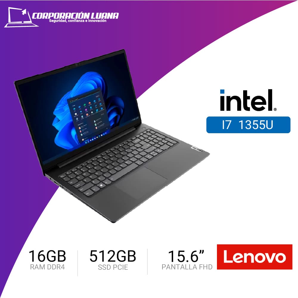 Imagen de LAPTOP LENOVO V15 G4 INTEL I7 1355U ( V15 G4 IRU I7 ) RAM 16GB | SSD 512GB | 15.6" FHD | GRAFICA INTEGRADA | FREE OS