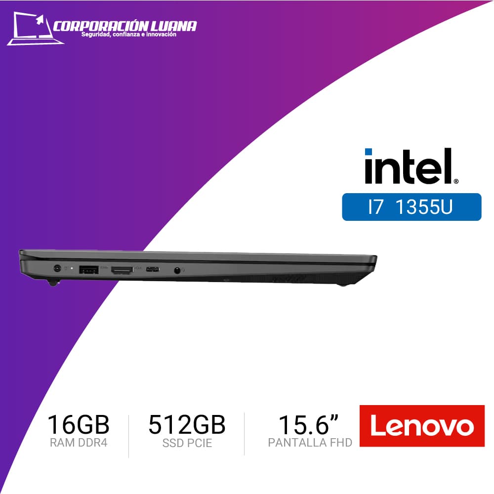 Imagen de LAPTOP LENOVO V15 G4 INTEL I7 1355U ( V15 G4 IRU I7 ) RAM 16GB | SSD 512GB | 15.6" FHD | GRAFICA INTEGRADA | FREE OS