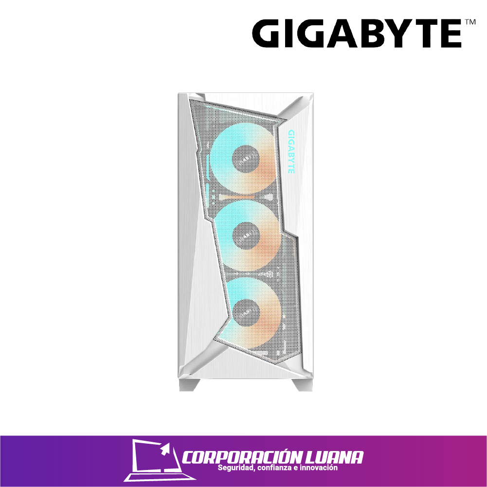 CASE GIGABYTE C301 GLASS ( GB-C301GW TYPE-C ) S/FUENTE | BLANCO | X4 FAN | ARGB | TYPE-C