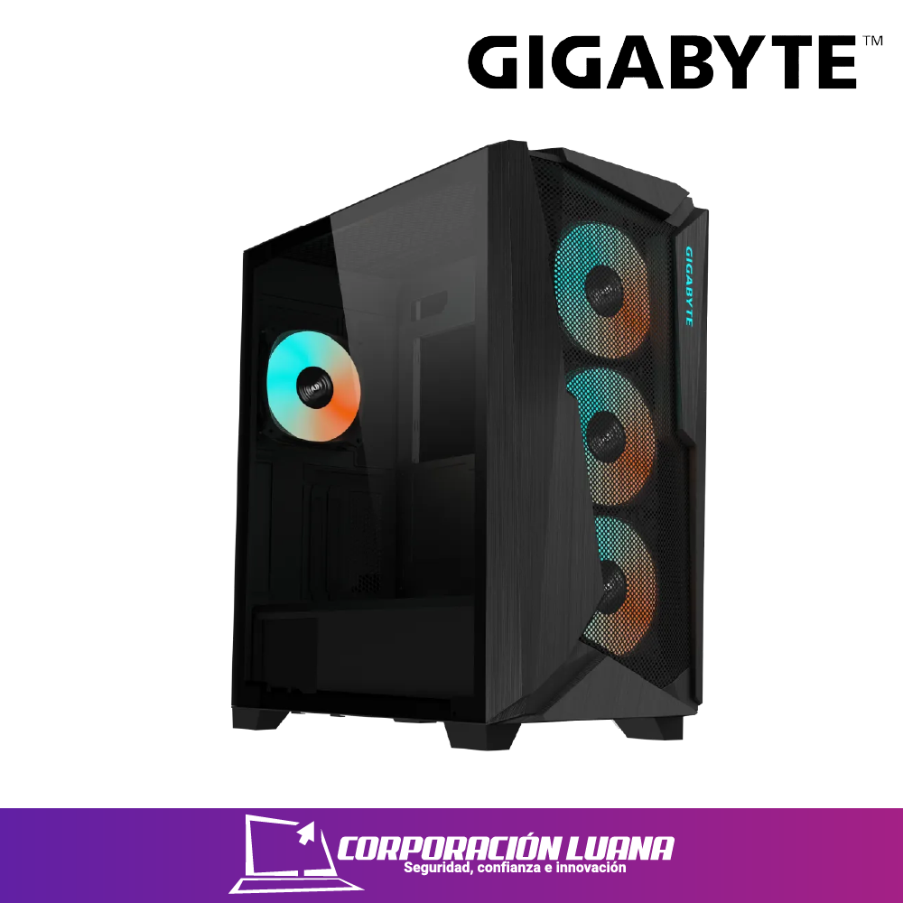 Foto del producto CASE GIGABYTE C301 GLASS ( GB-C301G TYPE-C ) S/FUENTE | NEGRO | X4 FAN | ARGB | TYPE-C