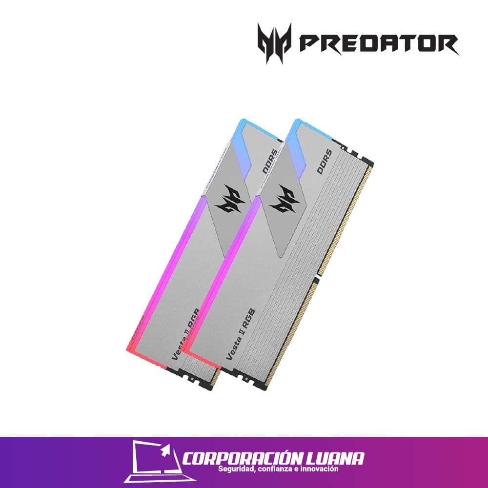 Imagen de MEMORIA RAM PREDATOR VESTA II 32GB 6000 MHZ ( BL.9BWWR.379 ) DDR5 | PLATA