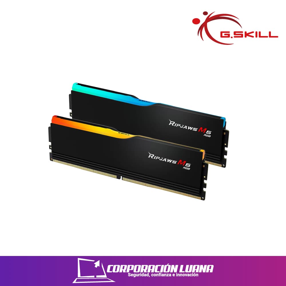 Foto del producto MEMORIA RAM GSKILL RIPJAWS M5 (16X2) 32GB 6000 MHZ ( F5-6000J3648D16GX2-RM5RK ) DDR5 | BLACK LED RGB