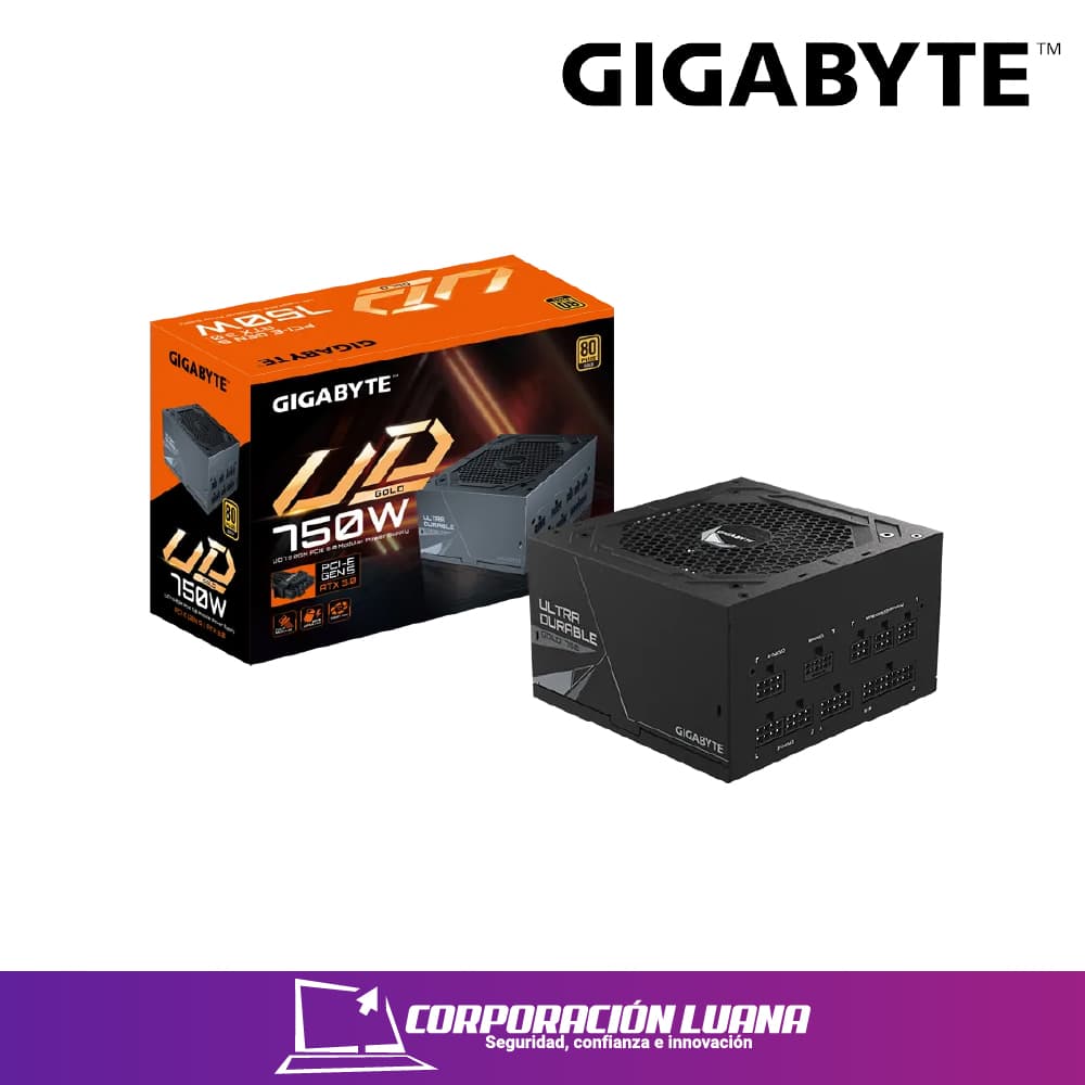 Foto del producto FUENTE DE PODER GIGABYTE 750W UD750GM-PG5 (GP-UD750GM-PG5) ATX | GOLD 80 PLUS | MODULAR | NEGRO