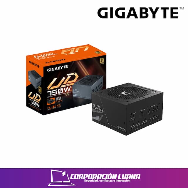 FUENTE DE PODER GIGABYTE 750W UD750GM-PG5 (GP-UD750GM-PG5) ATX | GOLD 80 PLUS | MODULAR | NEGRO