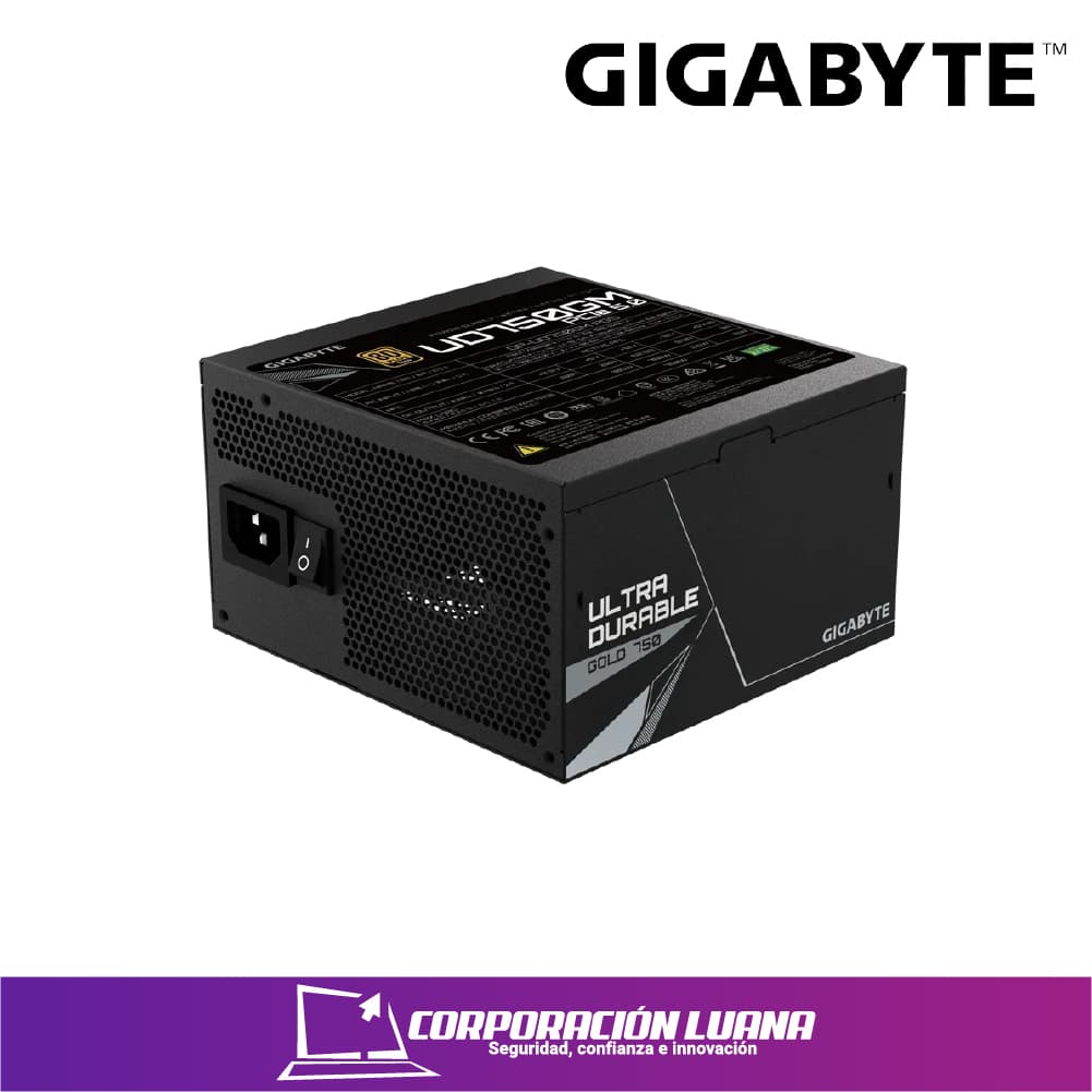 Imagen de FUENTE DE PODER GIGABYTE 750W UD750GM-PG5 (GP-UD750GM-PG5) ATX | GOLD 80 PLUS | MODULAR | NEGRO